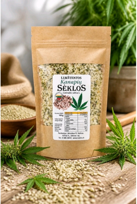 Lukštentos kanapių sėklos