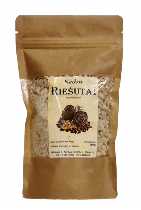 Kedro riešutai (nuriebalinti), 150 g.